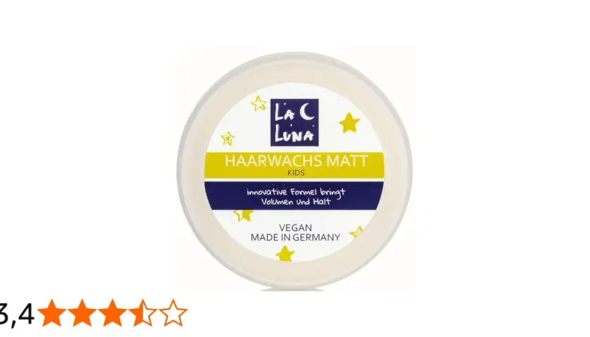 Burk med matt hårvax för barn från La Luna. Ger volym och stadga, vegansk och tillverkad i Tyskland.