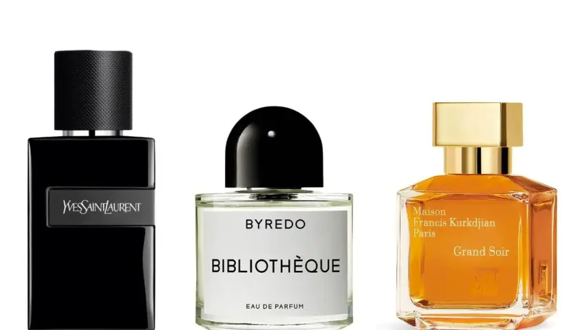 Tre parfymer: YSL, Byredo Bibliothèque och Grand Soir. Byredo grundare Ben Gorham skapade denna ikoniska doft.