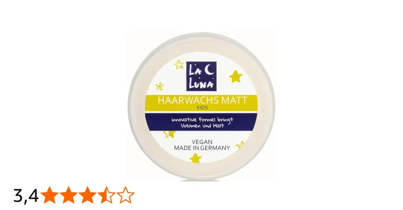 Burk med matt hårvax för barn från La Luna. Ger volym och stadga, vegansk och tillverkad i Tyskland.